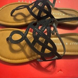 Kelly & Katie Black and Tan Sandals